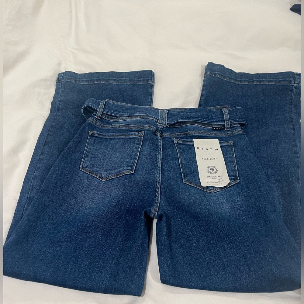 Classic Blue Flare Wide Leg Jeans - Picture 2 of 2